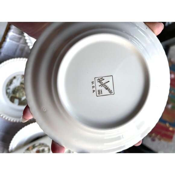 Vintage Homer Laughlin 7-Piece Winter Scene Plate Set With Pie Server - Picture 5 of 5